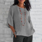 Dames Linnen Top Lichtgewicht Ademend Casual Blouse 2