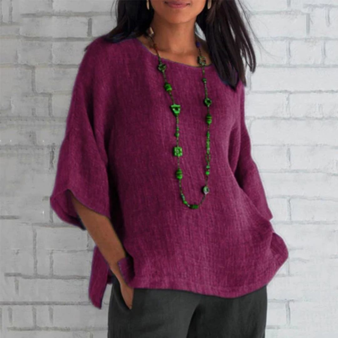 Dames Linnen Top Lichtgewicht Ademend Casual Blouse 3