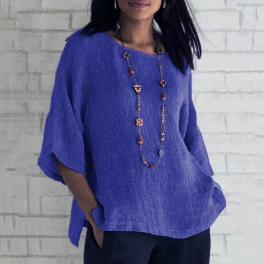 Dames Linnen Top Lichtgewicht Ademend Casual Blouse 4