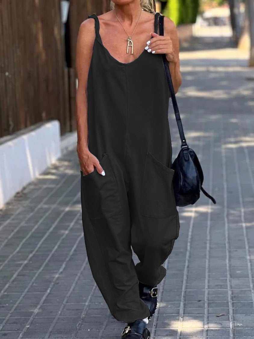 Dames Losse Overalls Katoen Polyester met Grote Zak 1
