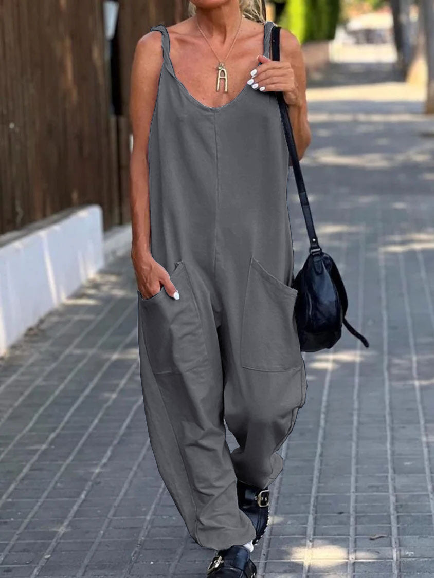 Dames Losse Overalls Katoen Polyester met Grote Zak 2