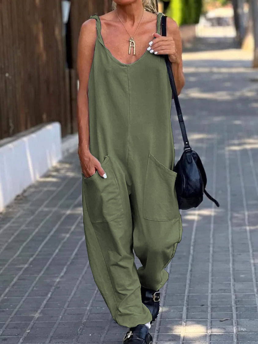Dames Losse Overalls Katoen Polyester met Grote Zak 3