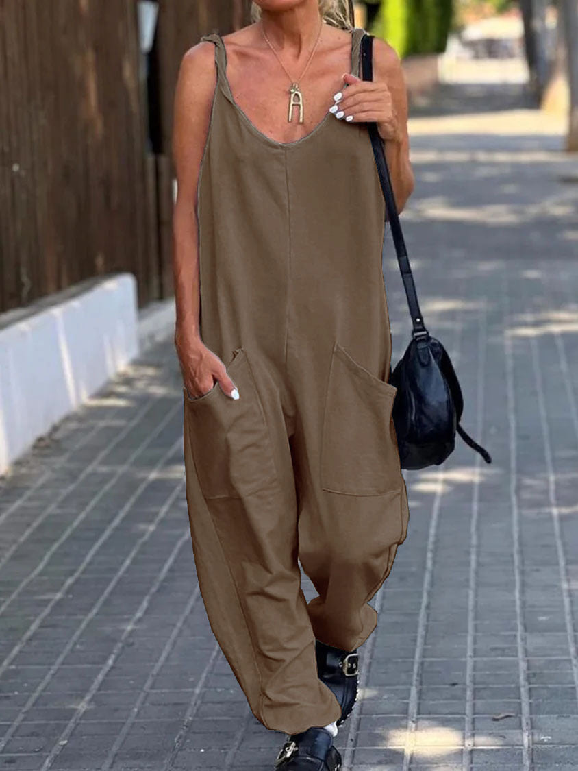 Dames Losse Overalls Katoen Polyester met Grote Zak 4