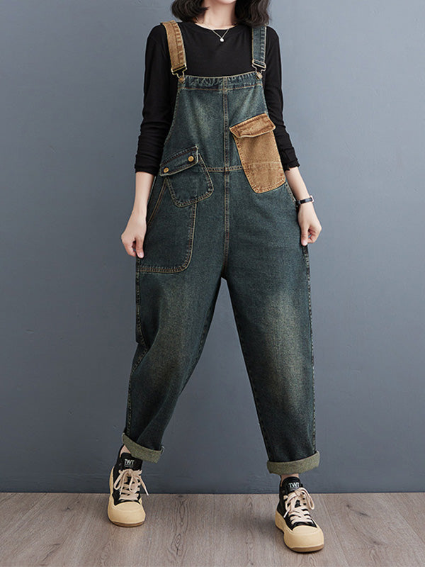 Dames Overall Denim 100% Katoen Relaxed Fit 0