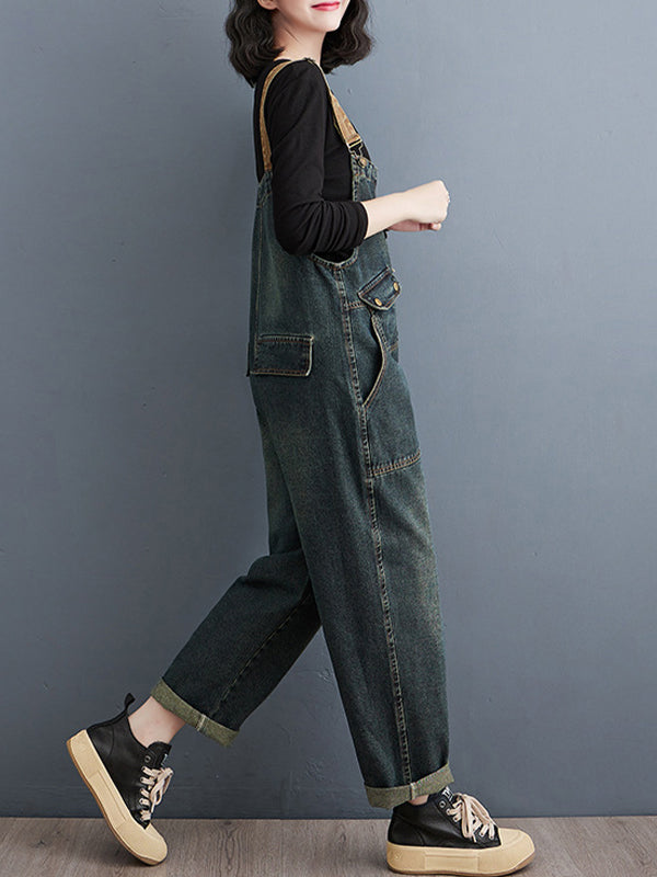 Dames Overall Denim 100% Katoen Relaxed Fit 2