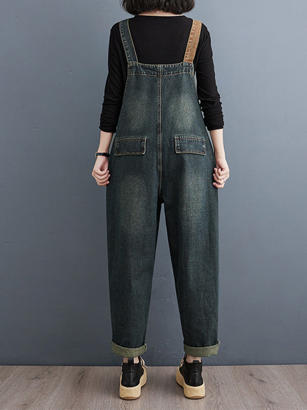 Dames Overall Denim 100% Katoen Relaxed Fit 3