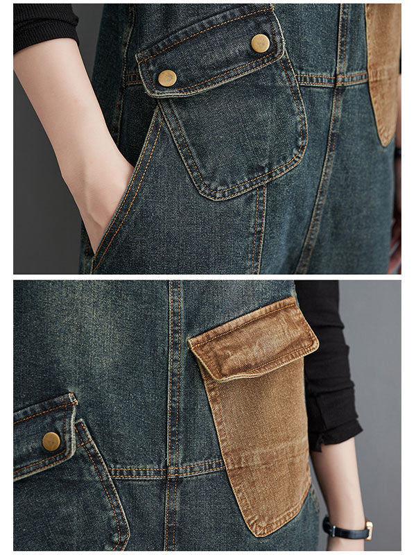 Dames Overall Denim 100% Katoen Relaxed Fit 6