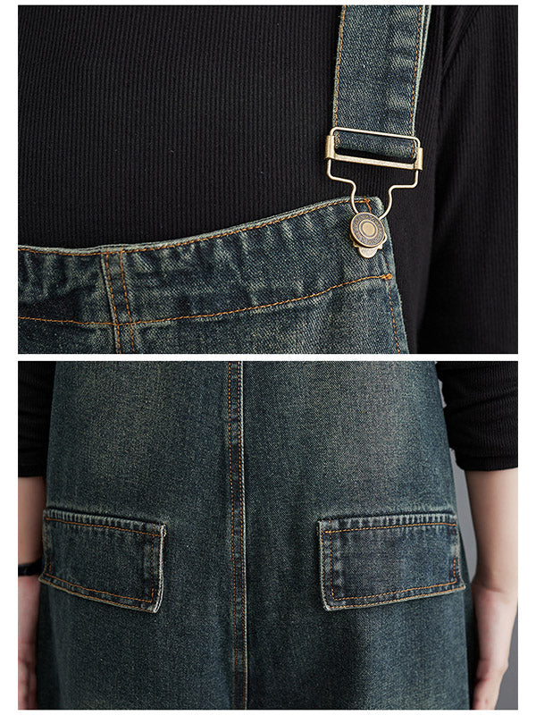 Dames Overall Denim 100% Katoen Relaxed Fit 7