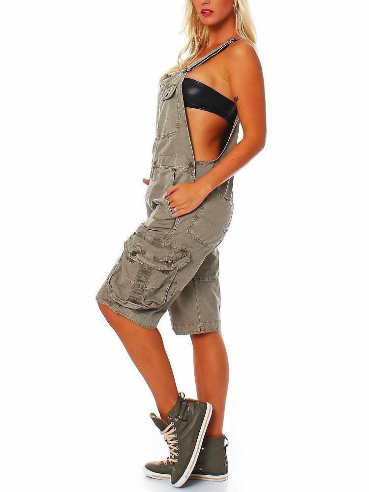 Dames Overall Katoen Denim Cargo Shorts 7