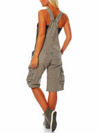 Dames Overall Katoen Denim Cargo Shorts 8