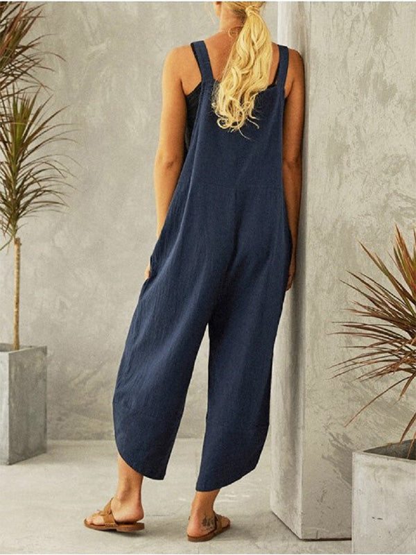 Dames Overall Katoen Polyester Casual met Knopen 3