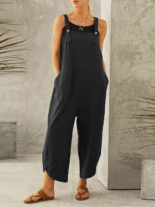 Dames Overall Katoen Polyester Casual met Knopen 4
