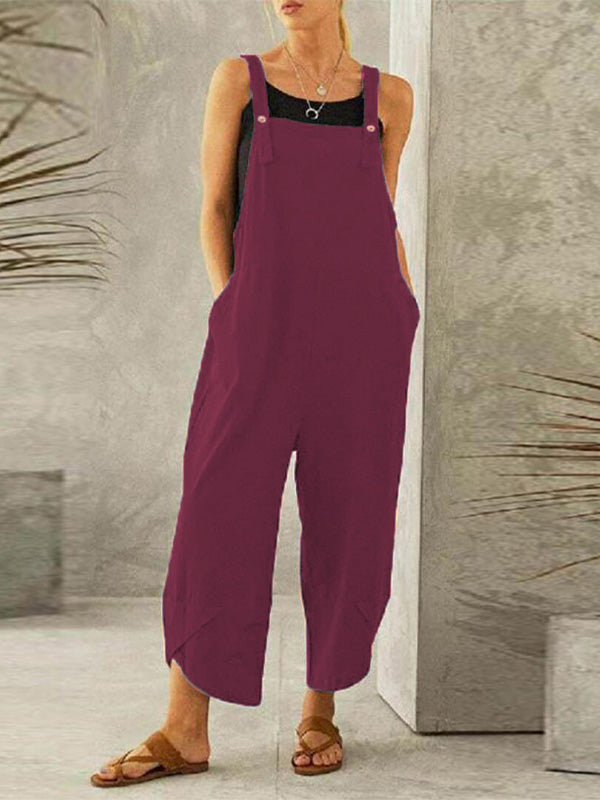 Dames Overall Katoen Polyester Casual met Knopen 7