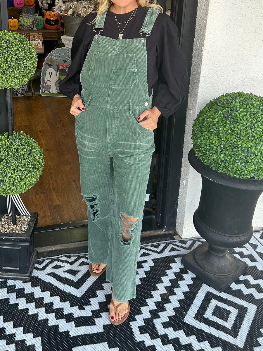 Dames Overall Katoen Vintage Corduroy Relaxed Fit 0
