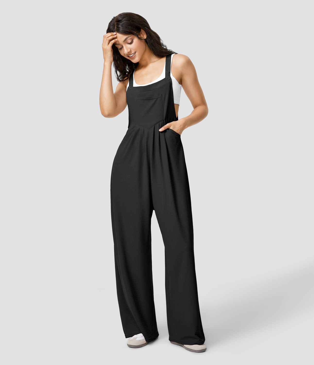 Dames Overall Polyester Met Wijde Pijpen 4
