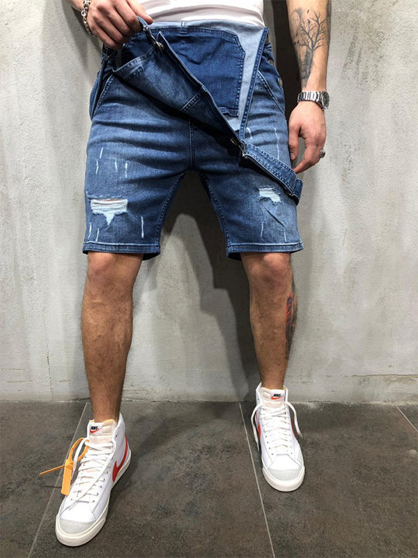 Dames Overall Ripped Denim Katoen met Drop-Crotch Design 1