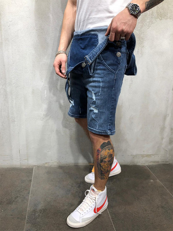 Dames Overall Ripped Denim Katoen met Drop-Crotch Design 2
