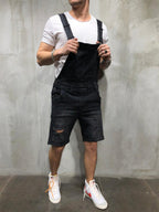 Dames Overall Ripped Denim Katoen met Drop-Crotch Design 3