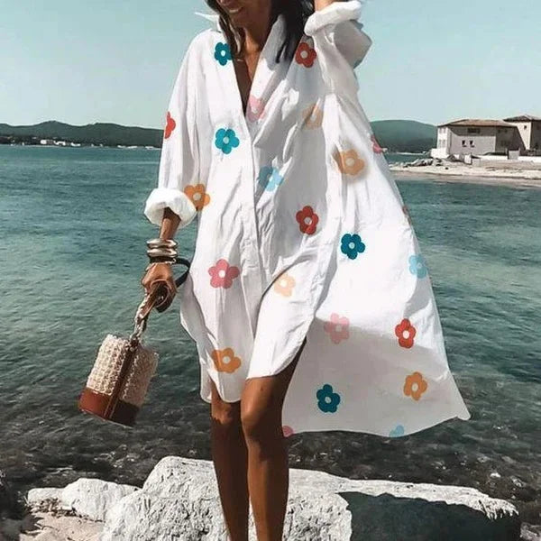 Dames Oversized Jurk Katoen met Lange Mouwen Zomer 2