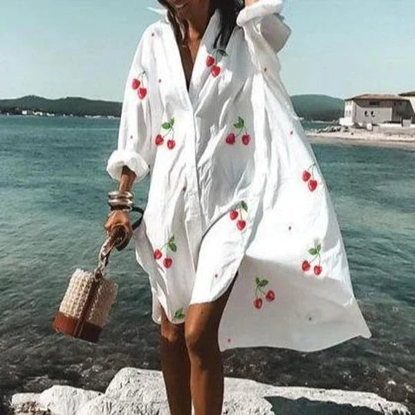 Dames Oversized Jurk Katoen met Lange Mouwen Zomer 3