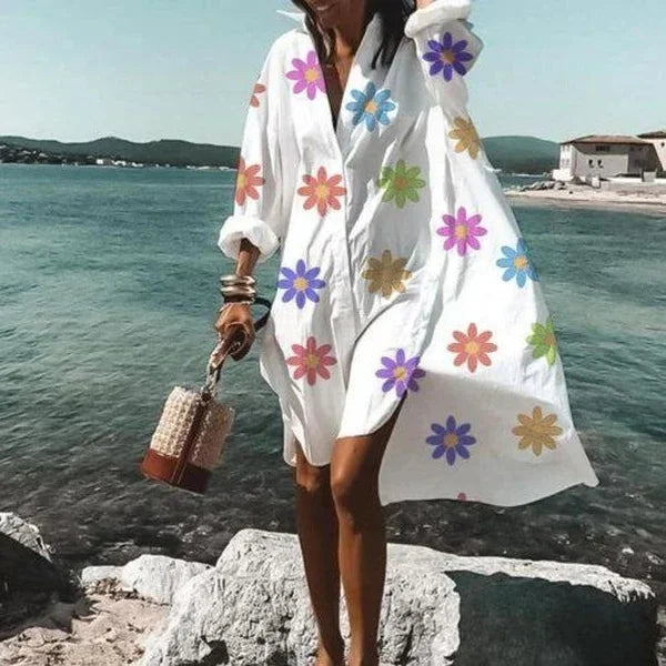 Dames Oversized Jurk Katoen met Lange Mouwen Zomer 4