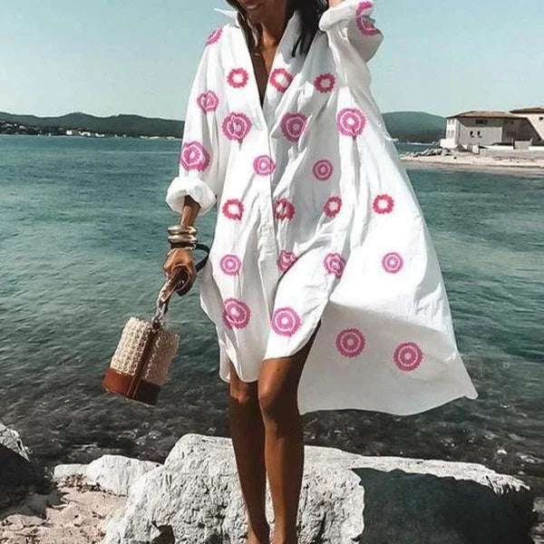 Dames Oversized Jurk Katoen met Lange Mouwen Zomer 5