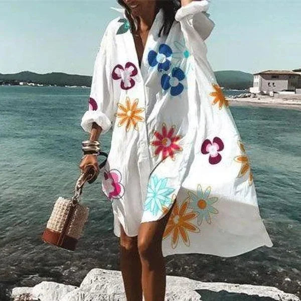 Dames Oversized Jurk Katoen met Lange Mouwen Zomer 6