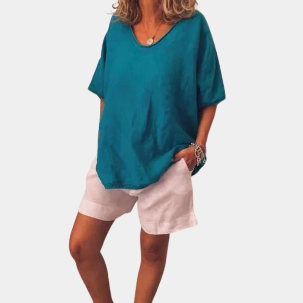 Dames Oversized T-Shirt Katoen Grijs 0