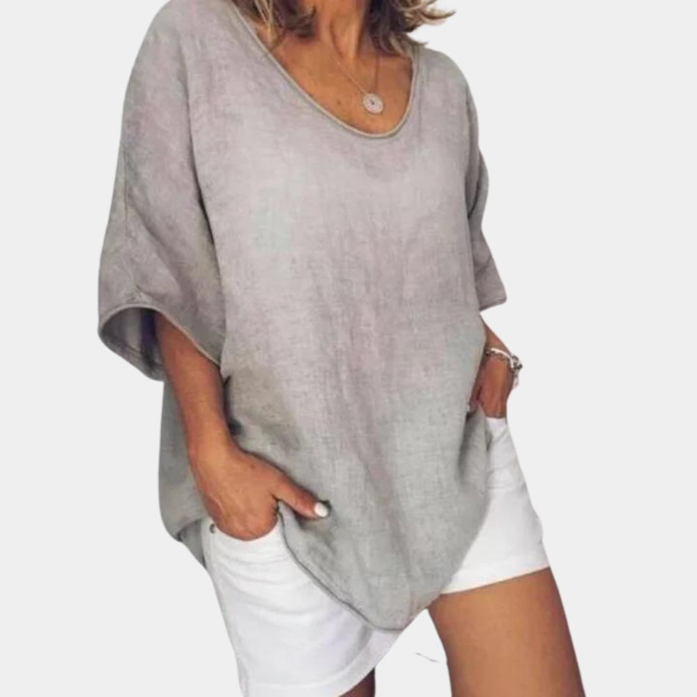Dames Oversized T-Shirt Katoen Grijs 1