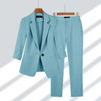 Dames Pak 2 Delig Blazer en Broek Rayon Elastaan 2