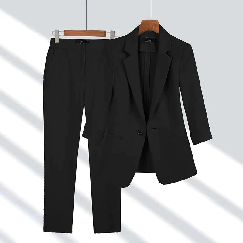 Dames Pak 2 Delig Blazer en Broek Rayon Elastaan 5
