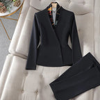 Dames Pak 2 Delig Wolmix Fitted Blazer en Tailored Trousers 2
