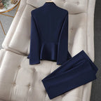 Dames Pak 2 Delig Wolmix Fitted Blazer en Tailored Trousers 3