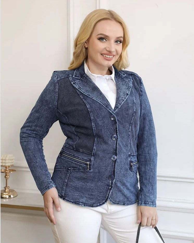 Dames Pak Denim Plus Size Comfortabel 0