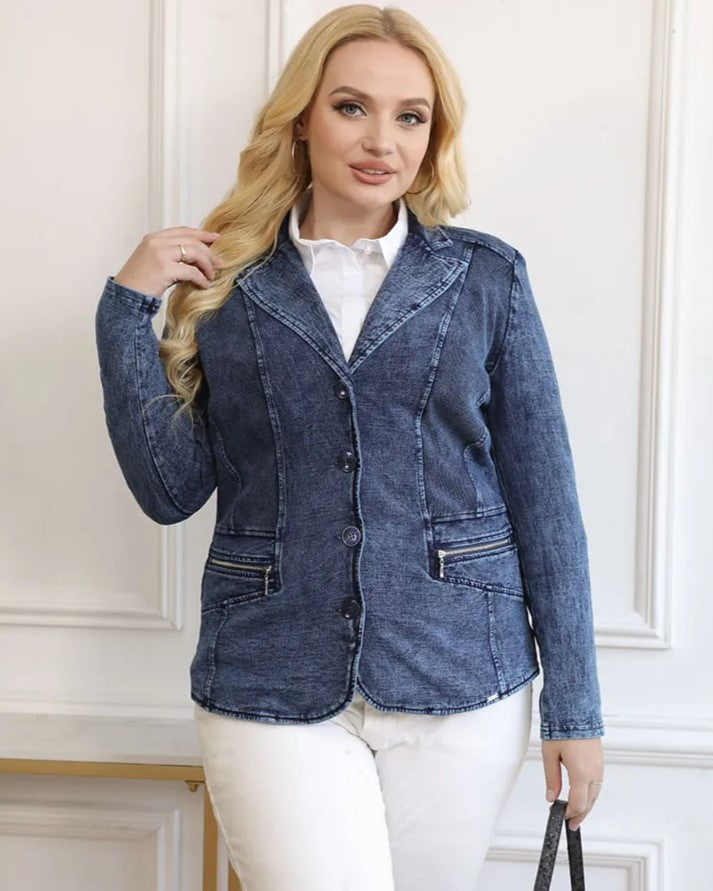 Dames Pak Denim Plus Size Comfortabel 6