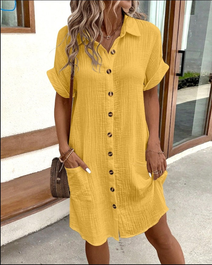 Dames Shirtjurk Katoen Relaxed Fit Korte Mouwen 1
