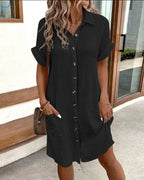 Dames Shirtjurk Katoen Relaxed Fit Korte Mouwen 2