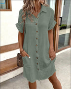 Dames Shirtjurk Katoen Relaxed Fit Korte Mouwen 4