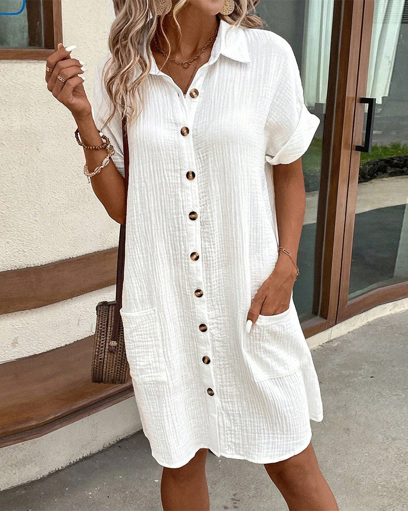 Dames Shirtjurk Katoen Relaxed Fit Korte Mouwen 5
