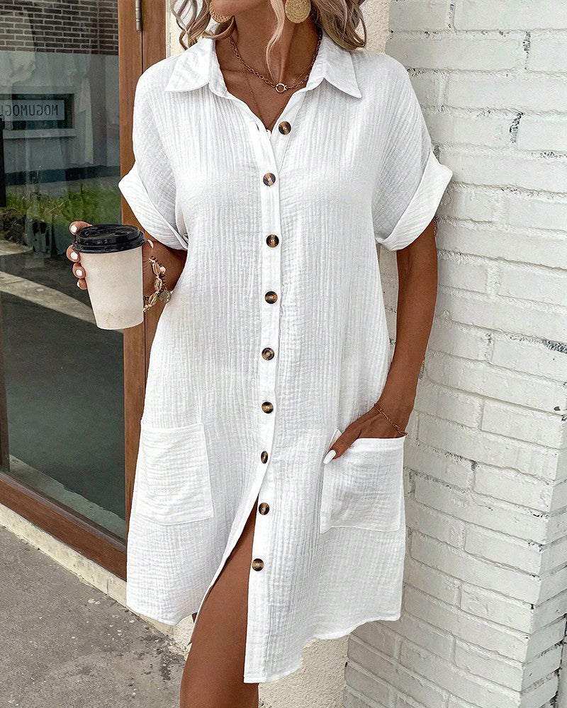 Dames Shirtjurk Katoen Relaxed Fit Korte Mouwen 6