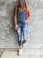 Dames Skinny Overalls Denim Vintage Stijl 1