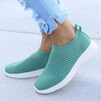 Dames Sneakers Slip-On met Ademend Knit Bovenwerk - Lichtgewicht Schoenen 1