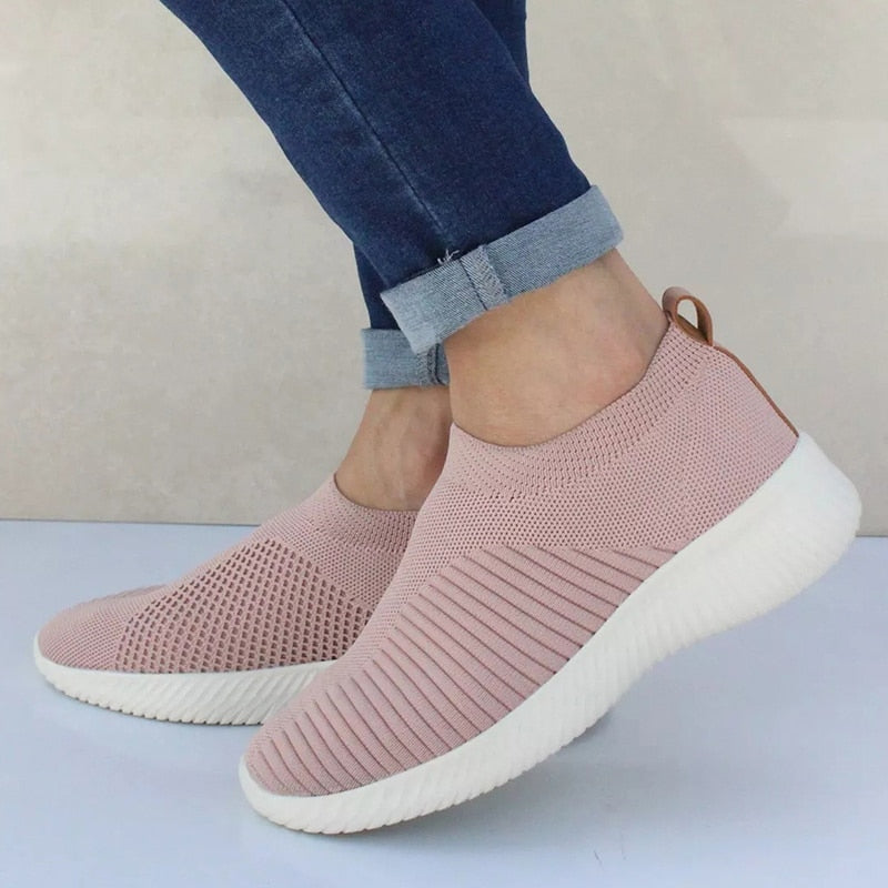 Dames Sneakers Slip-On met Ademend Knit Bovenwerk - Lichtgewicht Schoenen 7