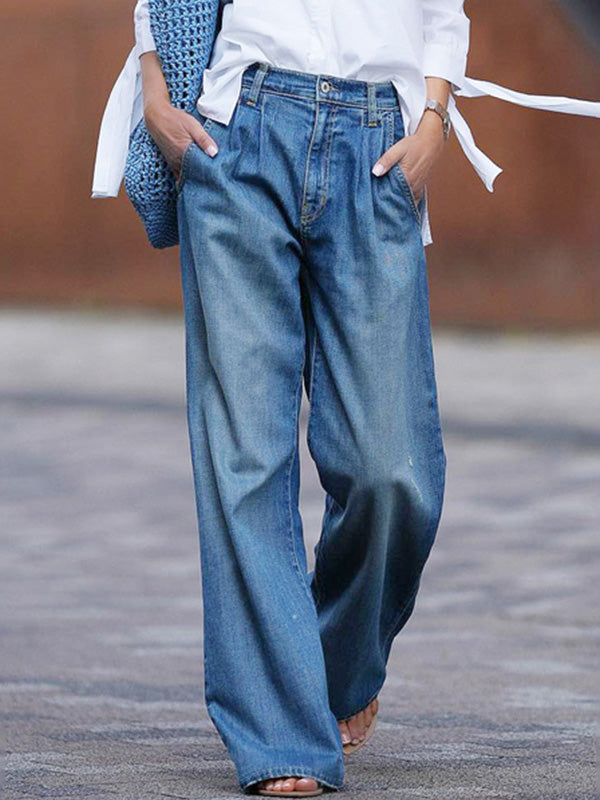 Dames Spijkerbroek Hoge Taille Loose Fit Denim 0