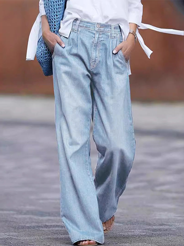 Dames Spijkerbroek Hoge Taille Loose Fit Denim 1