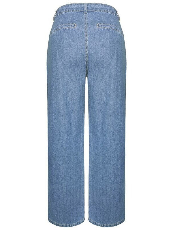 Dames Spijkerbroek Hoge Taille Loose Fit Denim 3
