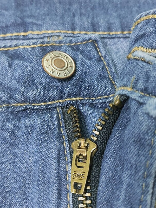 Dames Spijkerbroek Hoge Taille Loose Fit Denim 6
