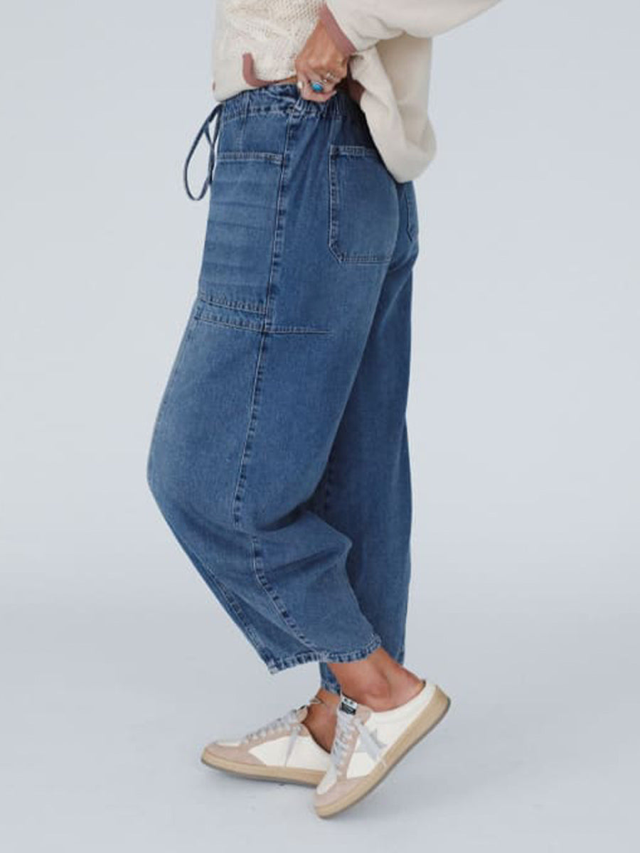 Dames Spijkerbroek Relaxed Fit Denim met Touwtjes 1