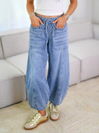 Dames Spijkerbroek Relaxed Fit Denim met Touwtjes 3