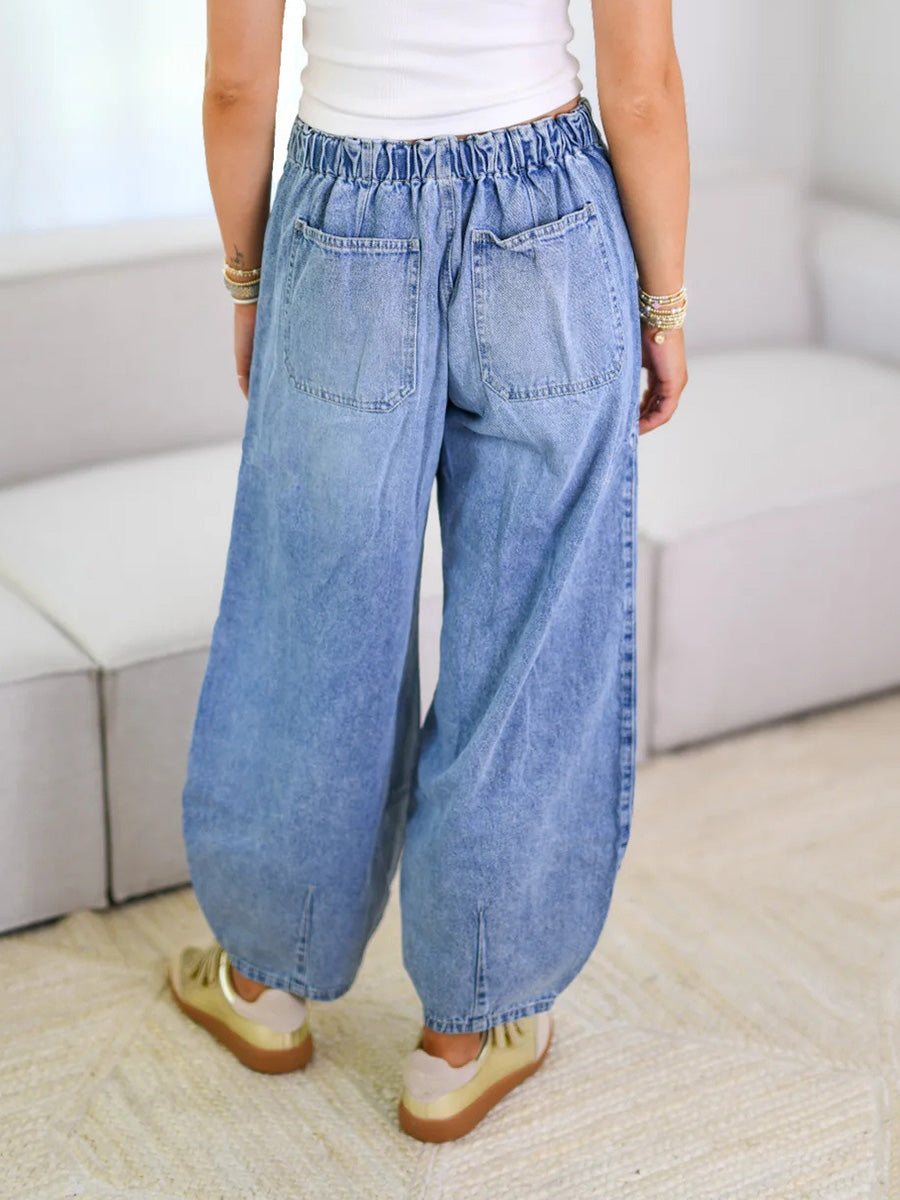 Dames Spijkerbroek Relaxed Fit Denim met Touwtjes 5